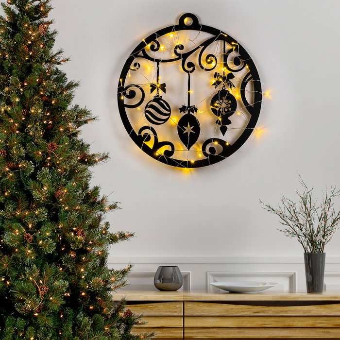 Wallity Accesorio Decorativo de Pared de Metal XMASBLACK - 028 Negro 60 x 64 cm